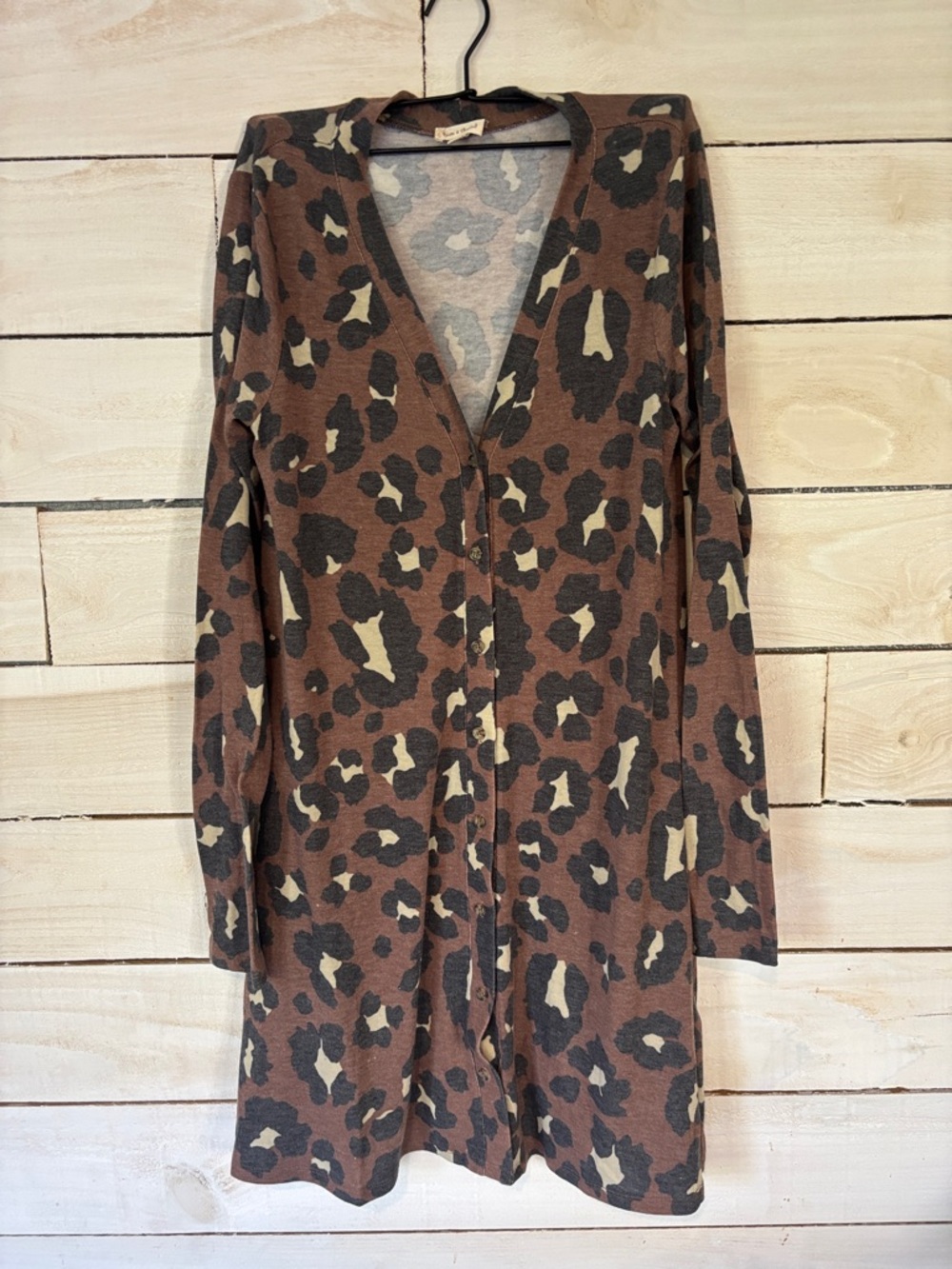 Cheetah print long cardigan